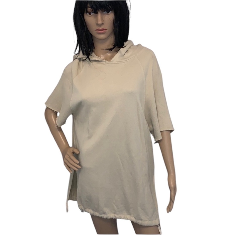 Rise Oversized Light Tan Cotton Hoodie Small